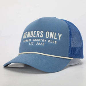 Members Only Cowgirl Trucker Hat - Blue HATS - BASEBALL CAPS Cowboy Country Club   
