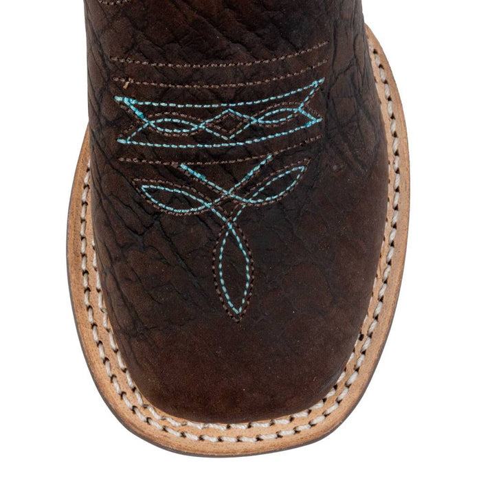 Old West Boy's Brown Bull Hide Boot