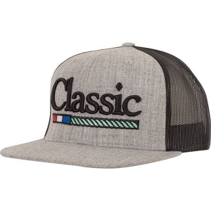 Classic Rope Cap with Large Embroidered 3D Logo HATS - BASEBALL CAPS Classic Equine Flat Bill Grey Heather/Black  