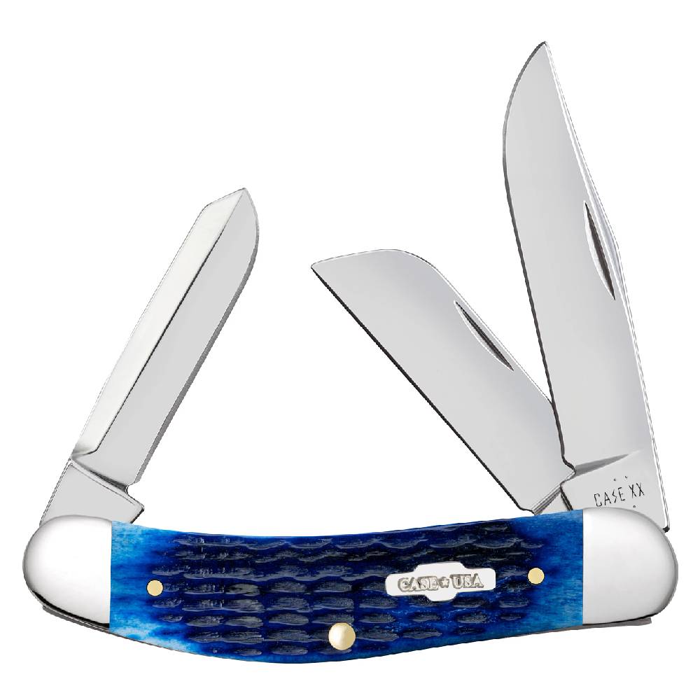 Case Blue Bone Rogers Corn Cob Jig Sowbelly Knives - Knives W.R. Case