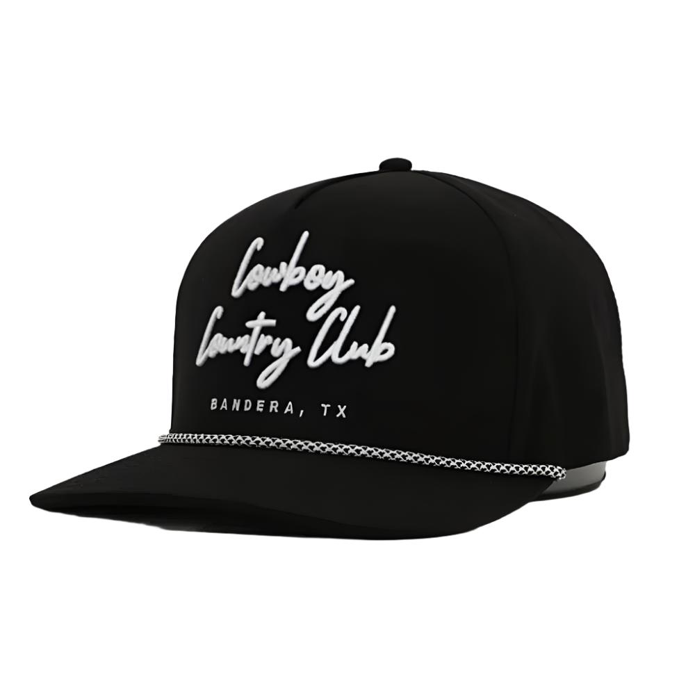 Cursive Roped Hat - Black HATS - BASEBALL CAPS Cowboy Country Club   