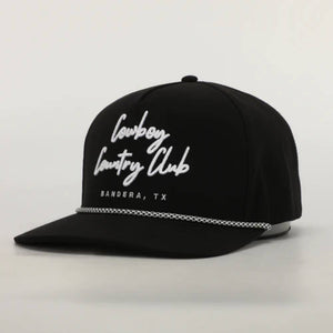 Cursive Roped Hat - Black HATS - BASEBALL CAPS Cowboy Country Club   