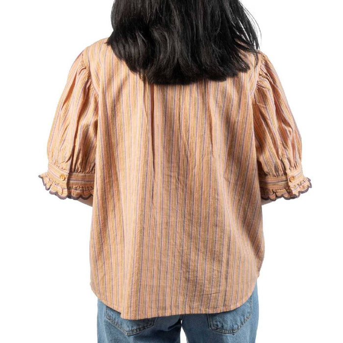Ivy Jane Floral Embroidered Orange Top