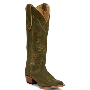 Justin Women's Clara Olive Suede Boot - FINAL SALE WOMEN - Footwear - Boots - Western Boots Justin Boot Co.   