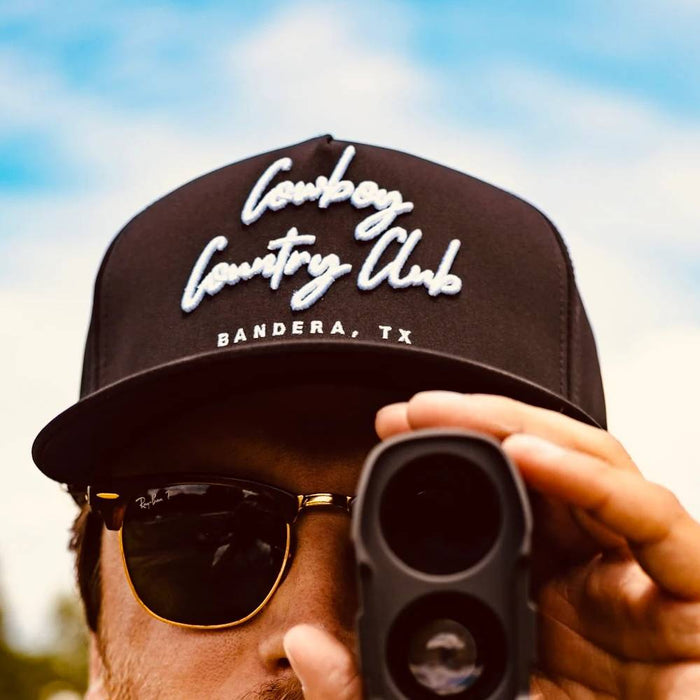Cursive Roped Hat - Black HATS - BASEBALL CAPS Cowboy Country Club   