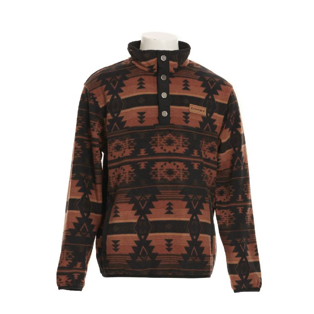 Cinch Boys' Aztec Print Fleece Pullover Sweater