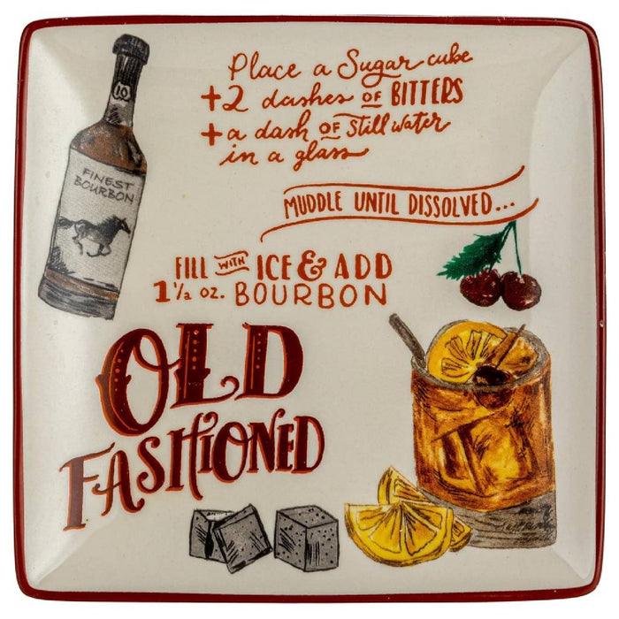 Stoneware Recipe Plate - Old Fashioned