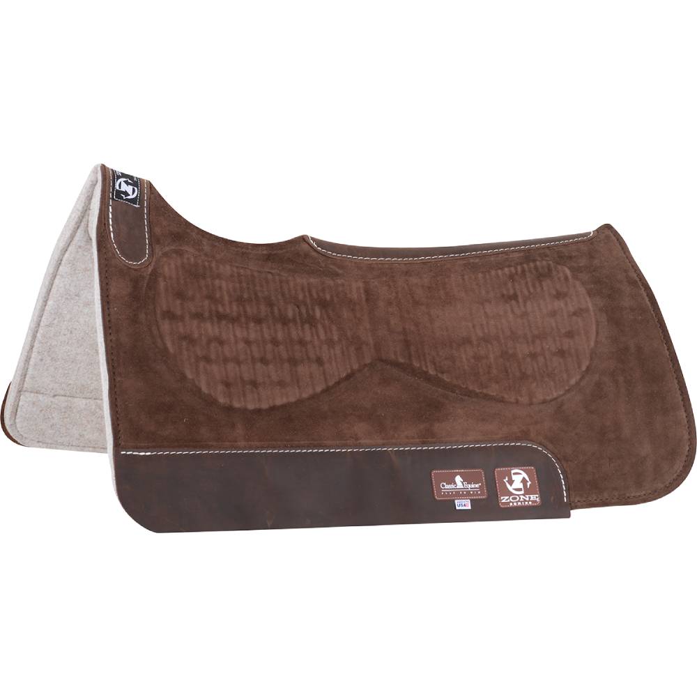 Classic Equine Zone Suede Top Saddle Pad with Felt Bottom Tack - Saddle Pads Classic Equine   