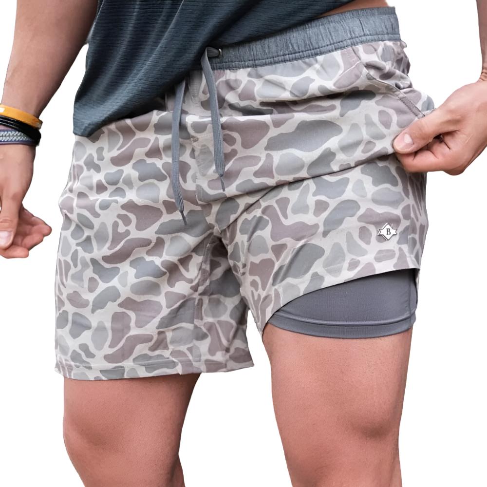 Burlebo 5.5" Athletic Shorts - Classic Deer Camo MEN - Clothing - Shorts Burlebo   