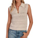 Dylan Blair Oatmeal Polo Sweater WOMEN - Clothing - Tops - Sleeveless Dylan