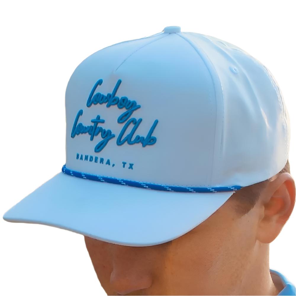 Cursive Roped Hat - White HATS - BASEBALL CAPS Cowboy Country Club   