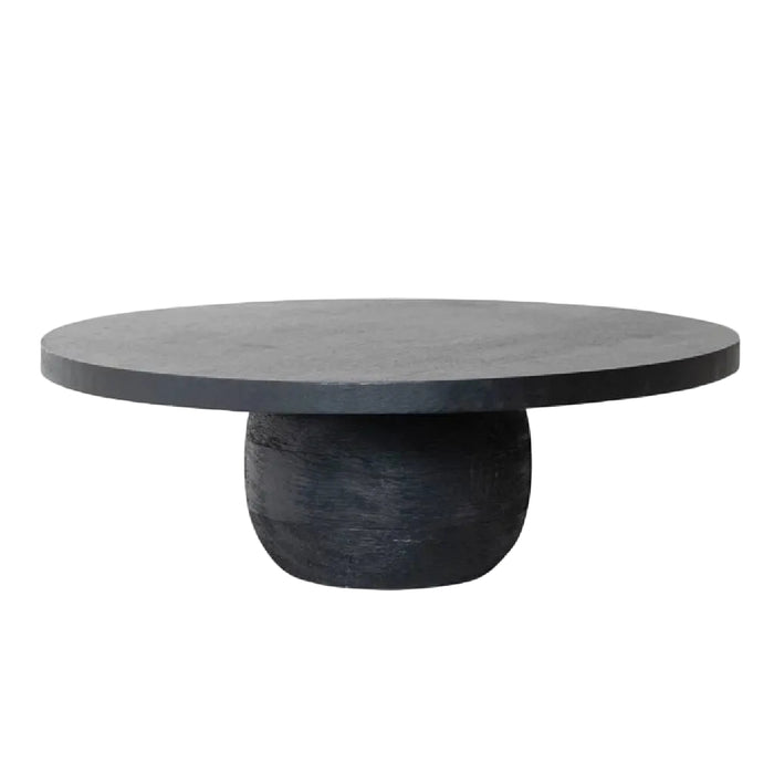 Black Round Mango Wood Pedestal HOME & GIFTS - Home Decor - Decorative Accents Creative Co-Op