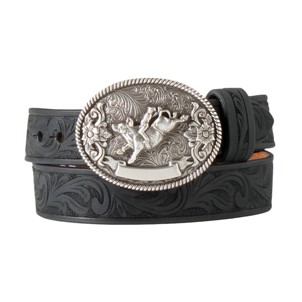 Nocona Boy's Scrolling Embossed Belt w/Bull Rider Buckle KIDS - Accessories - Belts M&F Western Products