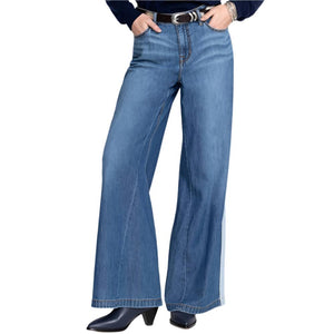 Johnny Was Blanket Stitch Wide Leg Jeans WOMEN - Clothing - Jeans Johnny Was Collection