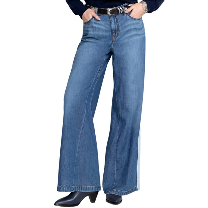 * Johnny Was Blanket Stitch Wide Leg Jeans - FINAL SALE WOMEN - Clothing - Jeans Johnny Was Collection