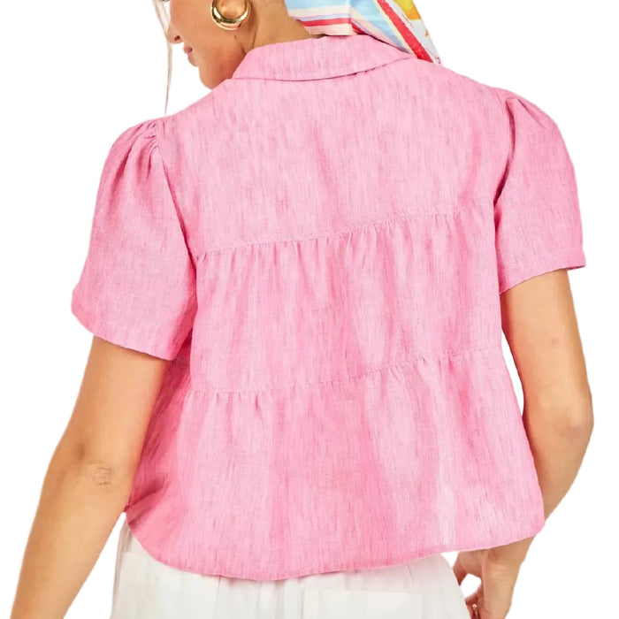 Sadie & Sage By The Sea Tiered Pink Top WOMEN - Clothing - Tops - Short Sleeved Sadie & Sage