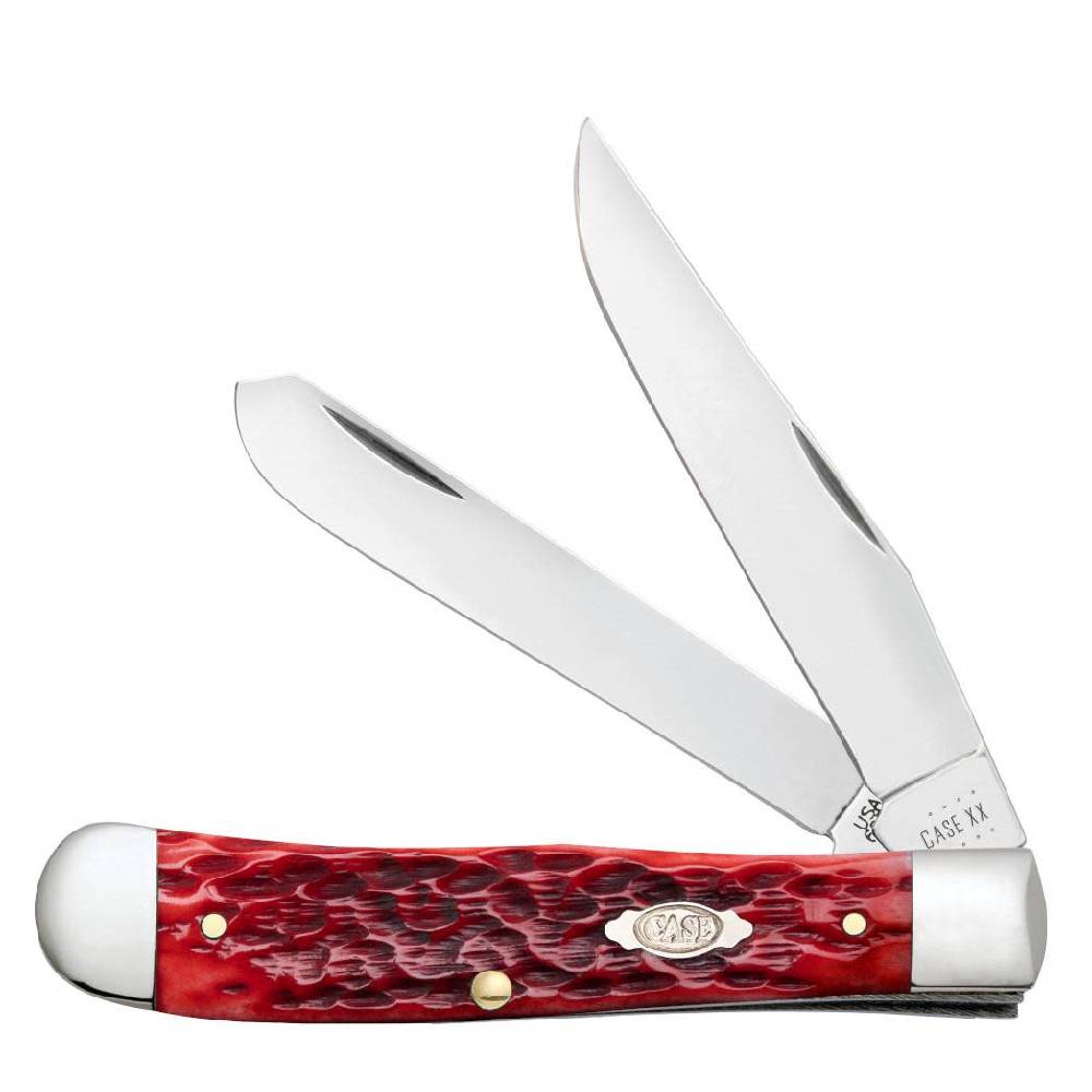 Case Trapper - Dark Red Bone CS - Peach Seed Jig Knives W.R. Case & Sons   