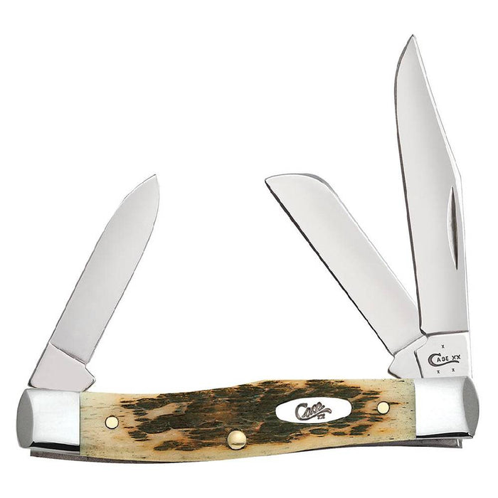 Case Peach Seed Jig Amber Bone Medium Stockman CS Knives W.R. Case   