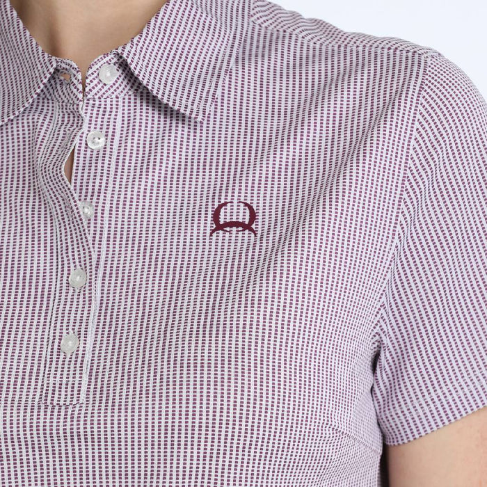 Cinch Women's Jacquard Purple Polo Shirt