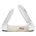 Case Canoe - Smooth Natural Bone CS - Stars & Stripes Shield Knives W.R. Case   