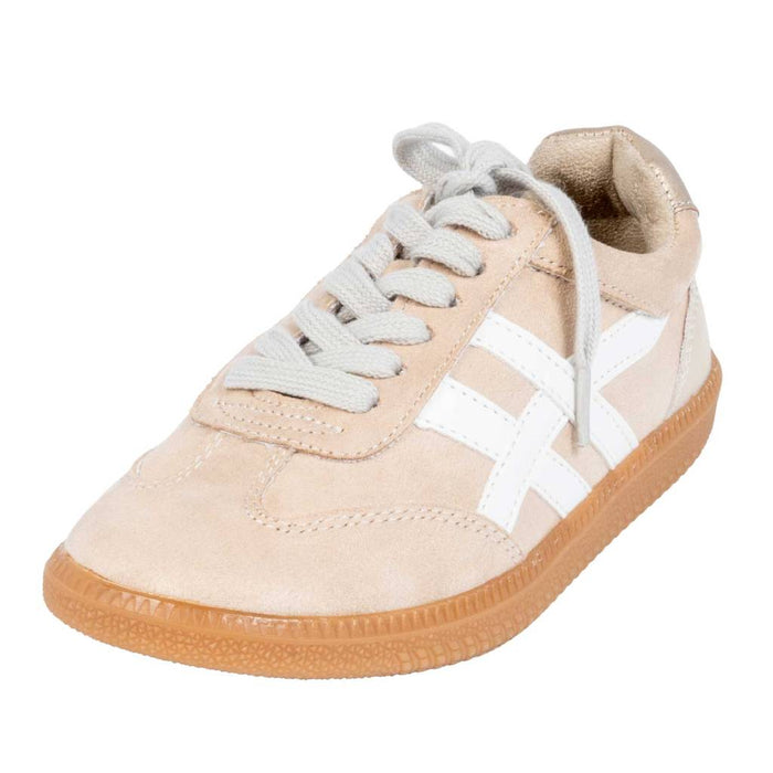 ShuShop Girl's Sasha Mini Nude Suede Sneakers