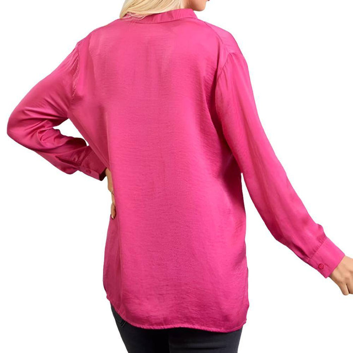 V-Neck Blouse WOMEN - Clothing - Tops - Long Sleeved Glam   