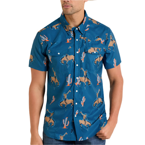 * Rock & Roll Denim Men's Tek Western Pearl Snap Shirt - FINAL SALE MEN - Clothing - Shirts - Short Sleeve Panhandle