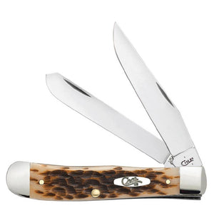 Case Amber Bone Trapper Peach Seed Jig W/Clip Knives - Knives W.R. Case   