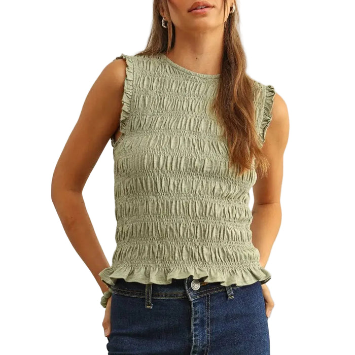 Miou Muse Sleeveless Smock Sage Top