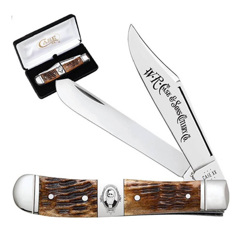 Case Job Case Gift Set - Crandall Jig Antique Bone Trapper Knives W.R. Case   