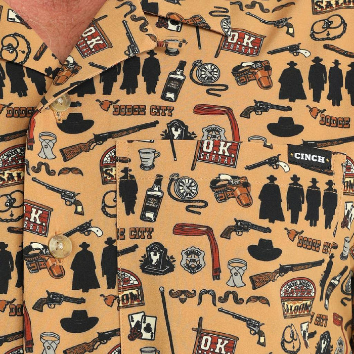 Cinch Men's Tombstone Brown Camp Shirt MEN - Clothing - Shirts - Short Sleeve Cinch