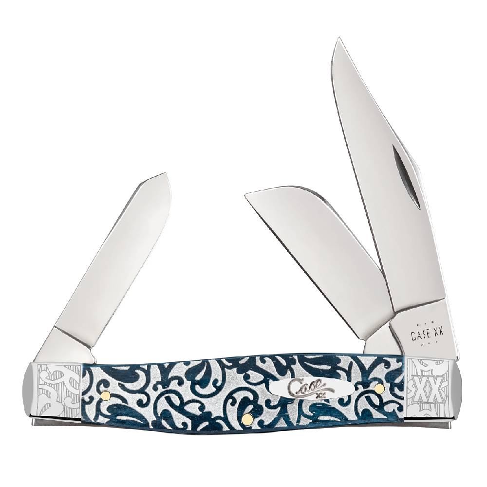 Case Large Stockman - Mediterranean Blue Bone Ivy Knives - Knives W.R. Case   