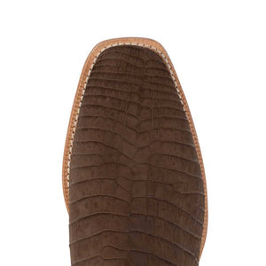 R. Watson Men's Mocha Sueded Nile Crocodile Cutter Toe - FINAL SALE MEN - Footwear - Exotic Western Boots R Watson   