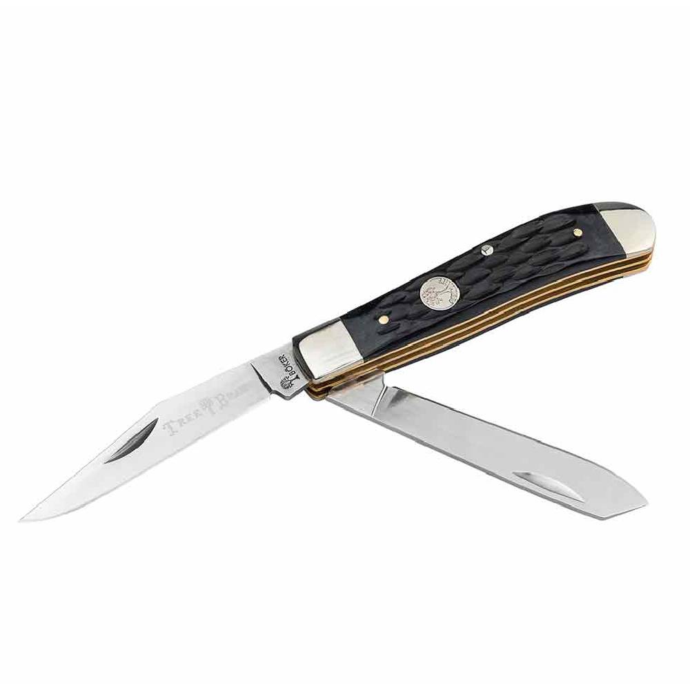 Boker Traditional Series 2.0 Mini Trapper Jigged Black Knives - Knives Boker   