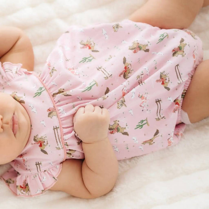 Luna & Arlo Baby Girl's Little Wranglers Dusty Rose Bubble