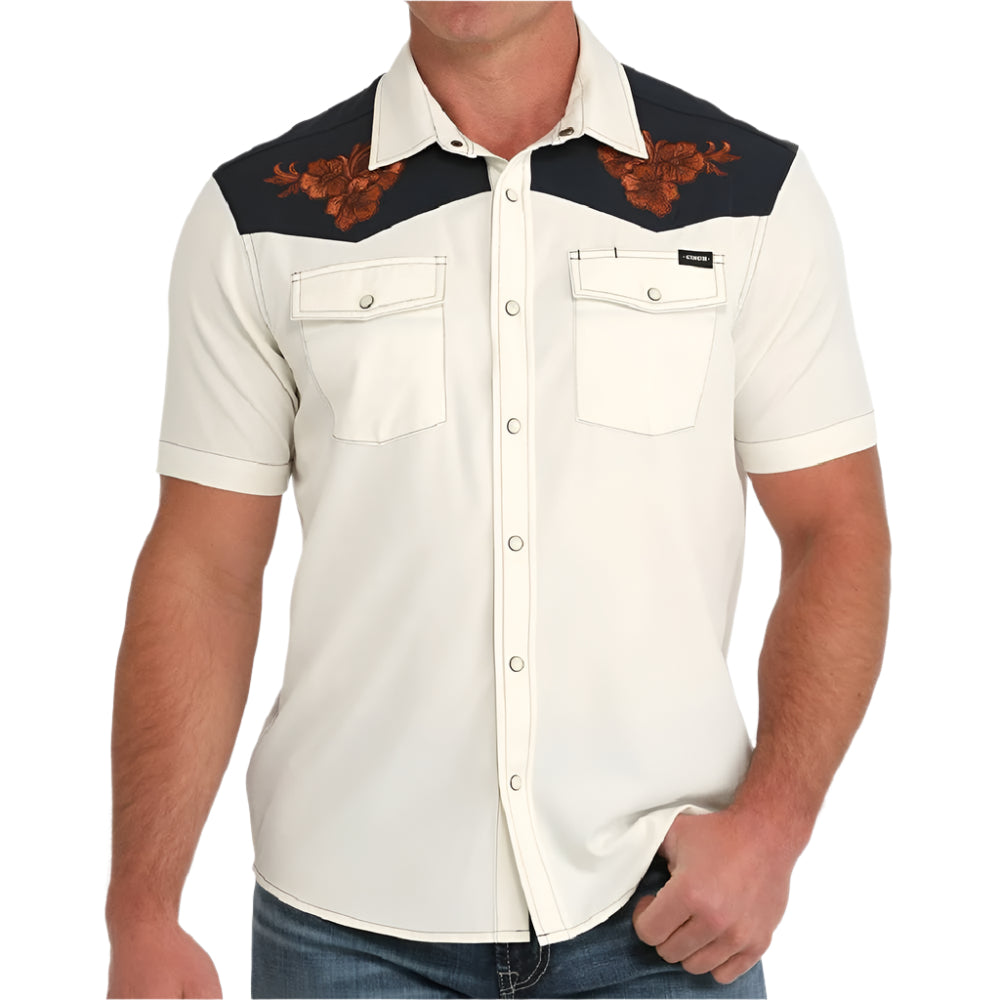 Cinch Men's Pearl Snap Camp Shirt MEN - Clothing - Shirts - Short Sleeve Cinch