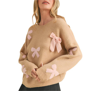 Velvet Bow Knit Sweater WOMEN - Clothing - Sweaters & Cardigans En Merci   