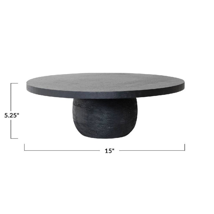 Black Round Mango Wood Pedestal HOME & GIFTS - Home Decor - Decorative Accents Creative Co-Op