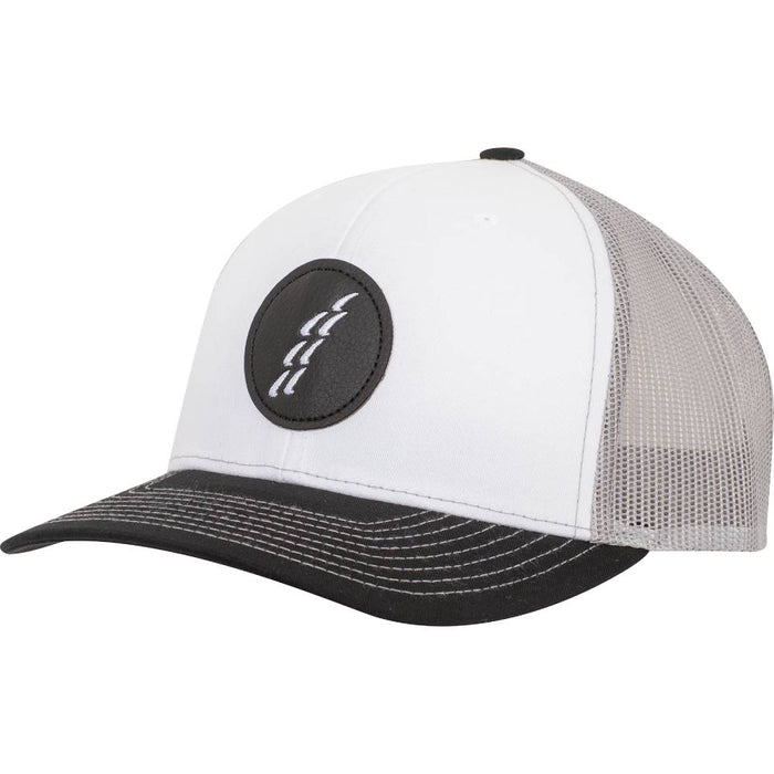 Rattler Rope Cap with Faux Leather Patch Logo HATS - BASEBALL CAPS Rattler White/Aluminum/Black  