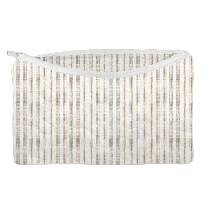 Ticking Brown Stripe Small Makeup Bag ACCESSORIES - Luggage & Travel - Cosmetic Bags Ida Mae Home