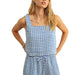Miou Muse Gingham Square Neck Tank Top WOMEN - Clothing - Tops - Sleeveless Miou Muse