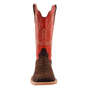 R. Watson Mocha Sueded Nile Crocodile Boot - FINAL SALE MEN - Footwear - Exotic Western Boots R Watson   