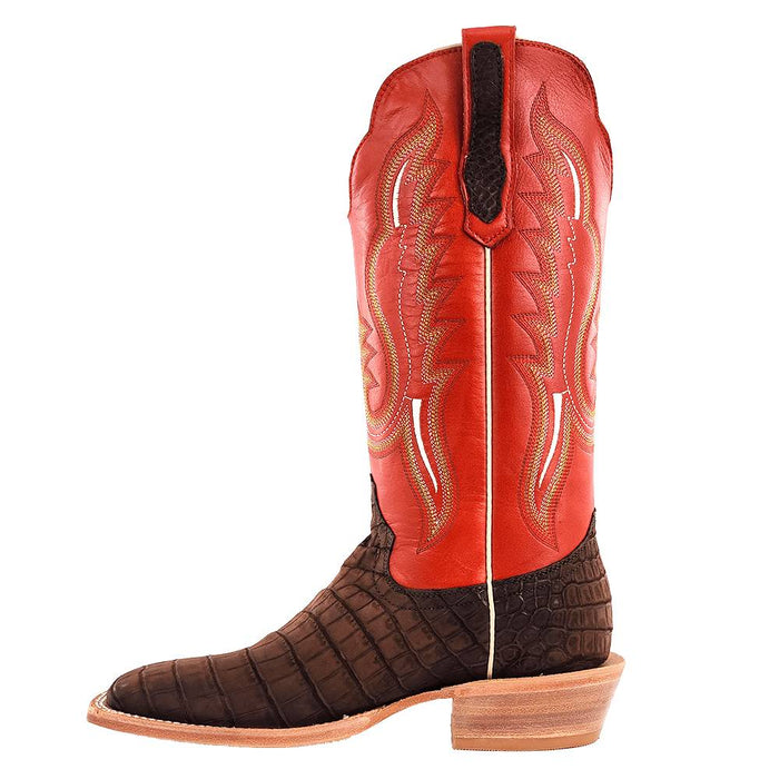 R. Watson Men's Mocha Sueded Nile Crocodile Boot - FINAL SALE