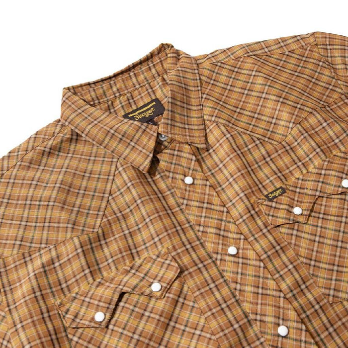 Seager Men's Sawtoof Gold Mini Check Snap Shirt MEN - Clothing - Shirts - Short Sleeve Seager Apparel