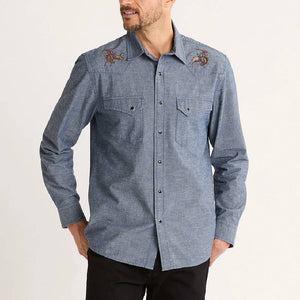 Pendleton Men's Rodeo Chambray Gambler Snap Shirt MEN - Clothing - Shirts - Long Sleeve Pendleton