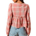 * Plaid Front Tie Blouse - FINAL SALE WOMEN - Clothing - Tops - Long Sleeved So Me