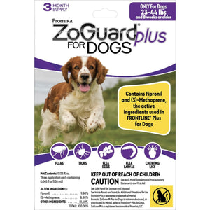 Promika ZoGuard Plus for Dogs Pets - Pest Control Promika 23-44 lbs 3 Month Supply  