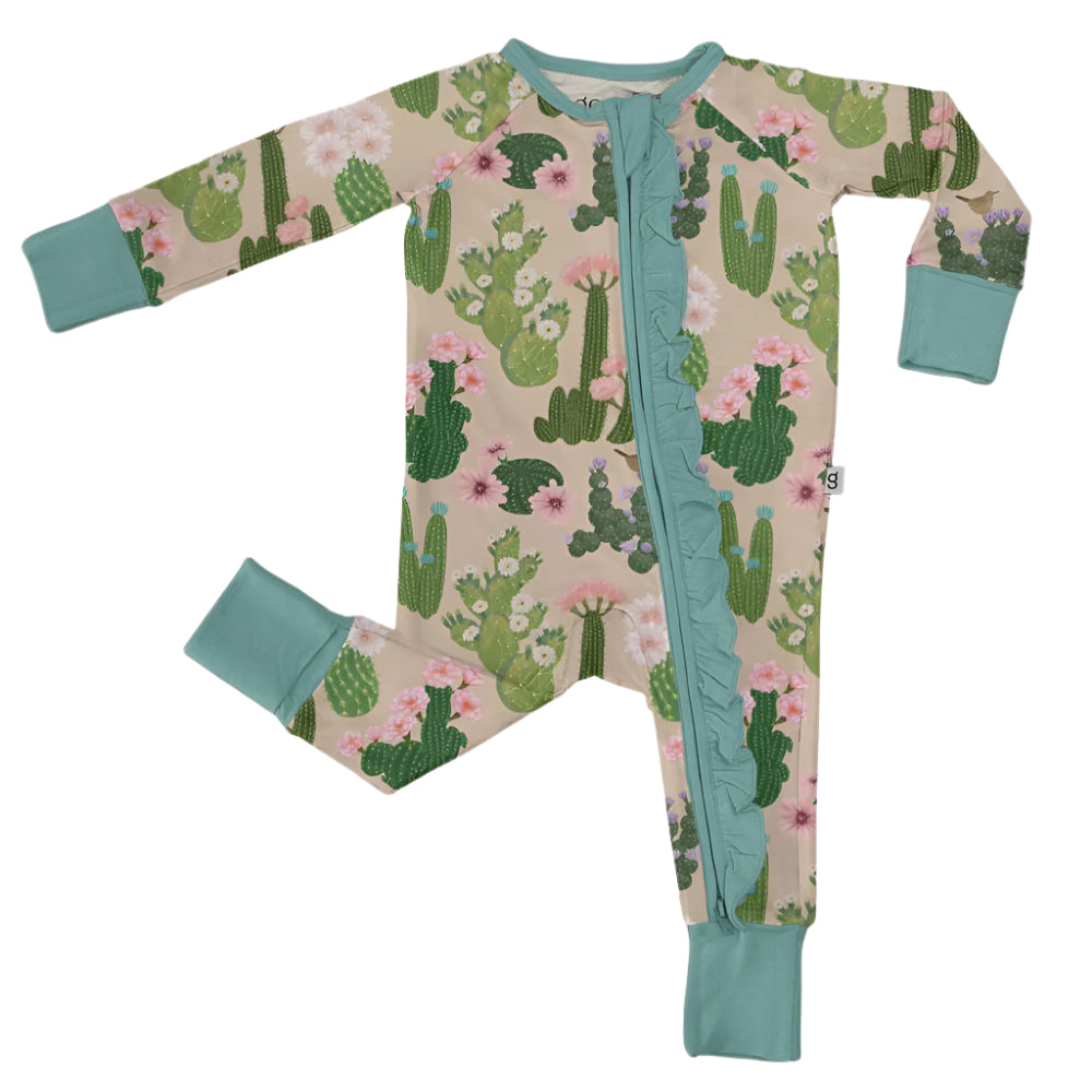 Cactus Flower Zip PJs KIDS - Baby - Baby Girl Clothing Goosies