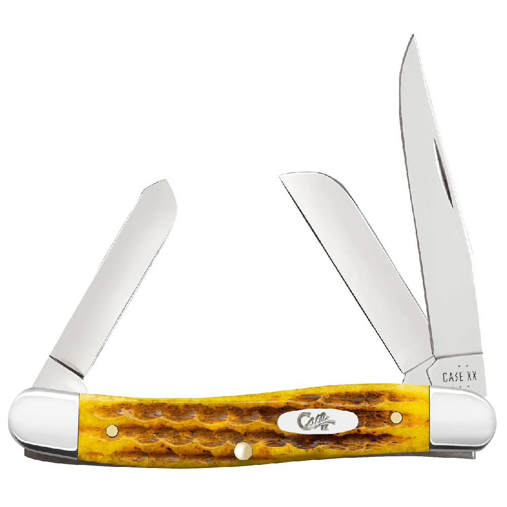 Case Medium Stockman - Heritage Jig Honeycomb Bone Knives W.R. Case