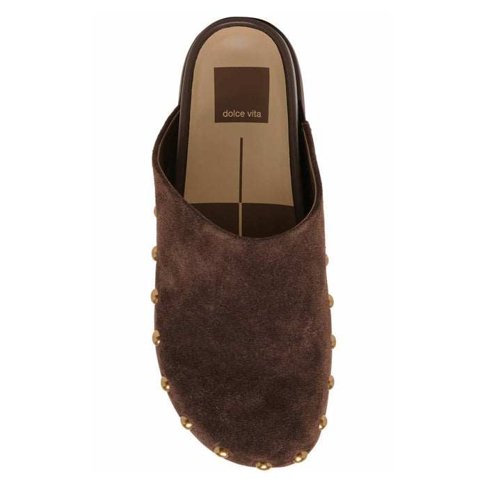 Dolce Vita Joney Studded Dark Brown Suede Mule